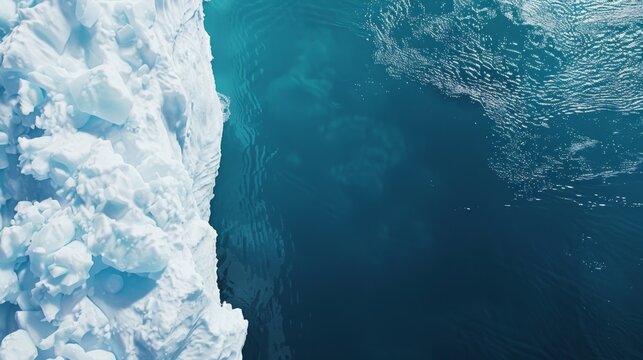 Icy Cliffside Meets Ocean, Climate Change and Natural World Theme,Climate migration