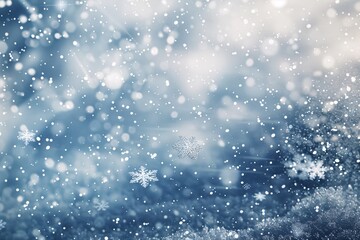 snowflakes falling in the sky - obrazy, fototapety, plakaty
