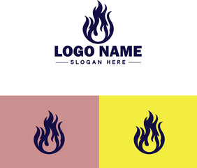 Fire logo icon vector for business brand app icon droplet burn elegant bonfire fire flame logo template