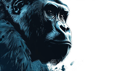 World Habitat wildlife day, endangered species of gorilla monkey ape, world Forest and biodiversity. Earth Day or World Wildlife Day concept. Biodiversity. Environmental protection.