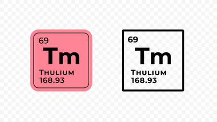 Thulium, chemical element of the periodic table vector design - obrazy, fototapety, plakaty