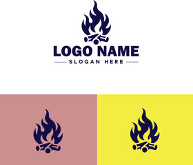 Fire logo icon vector for business brand app icon droplet burn elegant bonfire fire flame logo template