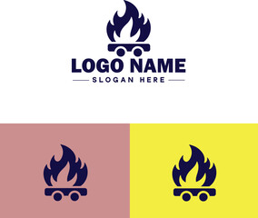 Fire logo icon vector for business brand app icon droplet burn elegant bonfire fire flame logo template