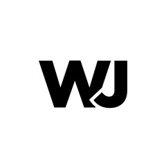 Letter W and J, WJ logo design template. Minimal monogram initial based logotype.