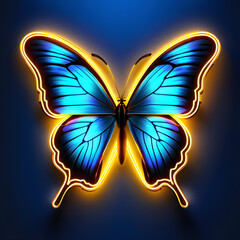 Captivating Gold Neon Butterfly Icon: Elegant and Radiant(Generative AI)