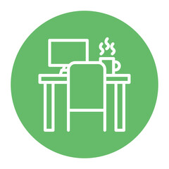 Cozy Workspace icon vector image. Can be used for Remote Working.