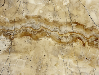 Detailed shot of beige marble texture with subtle cracks and erosion marks