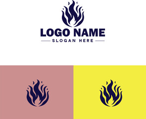 Fire logo icon vector for business brand app icon droplet burn elegant bonfire fire flame logo template