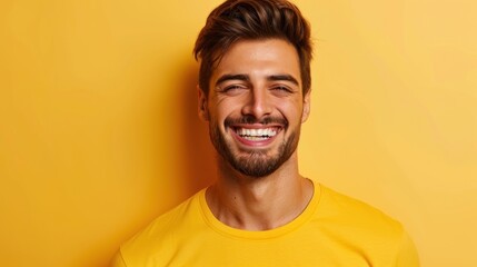 Radiant Smile and Positivity - A Man's Portrait in Natural Light - Generative AI