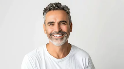 Foto op Plexiglas Radiant Smile and Positivity - A Man's Portrait in Natural Light - Generative AI © Gelpi