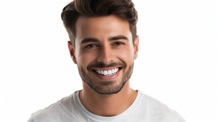 Fototapeta premium Radiant Smile and Positivity - A Man's Portrait in Natural Light - Generative AI