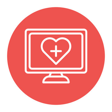 Echocardiogram icon vector image. Can be used for Cardiology.