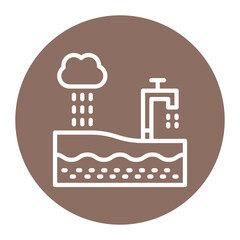 Groundwater Recharge icon vector image. Can be used for Water Treatment.