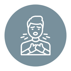 Breathing Difficulty icon vector image. Can be used for Tuberculosis.