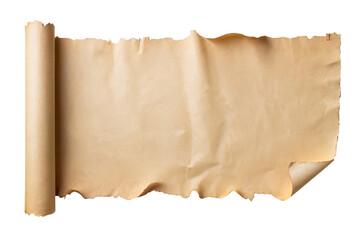 empty  scroll of parchment, transparent background