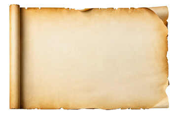 empty  scroll of parchment, transparent background