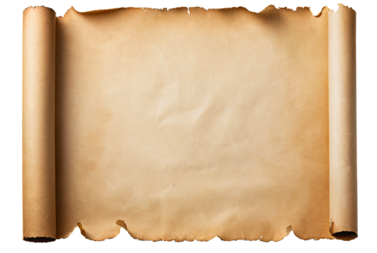 old paper sheet, scroll isolated on isolated background
