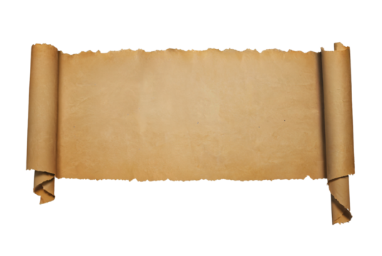 old paper sheet, scroll isolated on isolated background