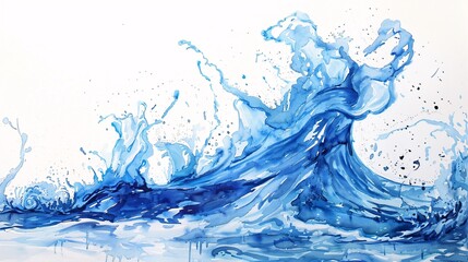Wave of the Month Blue Ocean Waves Generative AI