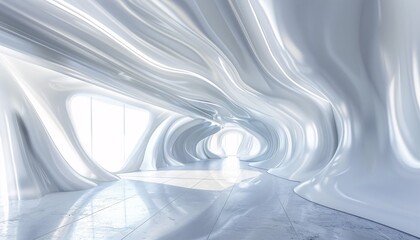 Sleek White Tunnel A Futuristic, Minimalist, and Clean Design Generative AI