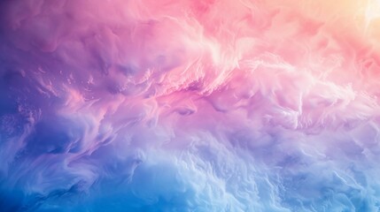 Whimsical Clouds In Pastel Pink And Blue Hues. Abstract gradient wallpaper. Serene minimalist backdrop for clean design layouts. AI Generated