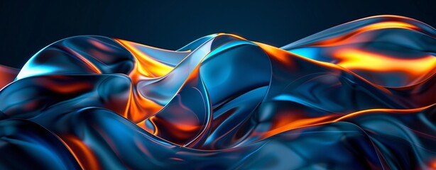 Futuristic Wave A Blue and Orange Swirl in the Ocean of Creativity Generative AI