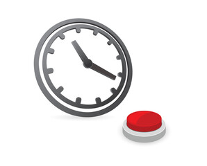 Clock with red button - 773007352