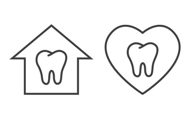 tooth inside house and heart