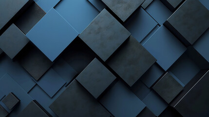abstract square geometric black and blue background