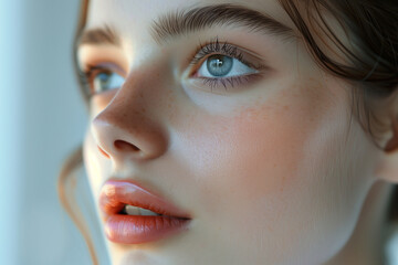 Fototapeta premium Radiant Beauty: Flawless Skin Portrait, Beauty, Health and Skin Care Concept