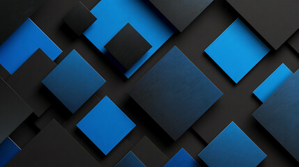 abstract square geometric black and blue background