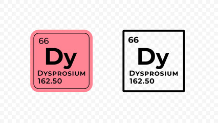 Dysprosium, chemical element of the periodic table vector design - obrazy, fototapety, plakaty