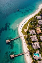 Serene Beach Retreat Aerial View
