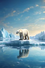 Foto op Canvas Polar Bear Standing on All Fours on Top of an Iceberg © alexx_60
