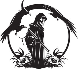 Reapers Roost Crow Graphic Emblem Passage Beyond Death Logo Graphics