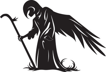 Spectral Scythe Death Graphic Logo Fates Blade Scythe Emblem Design