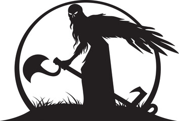Fates Blade Scythe Emblem Design Reapers Call Scythe and Crow Iconic Emblem