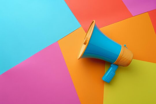 Colorful Megaphone on Vibrant Background, Representing Effective Marketing and Advertising Strategies