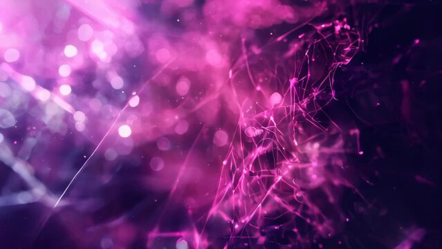 Swirling deep pink and purple storm clouds, illuminated by vivid lightning bolts streaking across the night sky. Thunder rumbles and electricity fills the air. 
