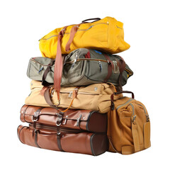 Travel different bags Isolated on transparent background.