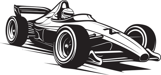 Grand Prix Glide F1 Emblem Design Power Pursuit Formula One Car Graphic