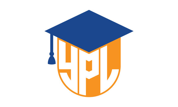 YPL initial letter academic logo design vector template. school college logo, university logo, graduation cap logo, institute logo, educational logo, library logo, teaching logo, book shop, varsity