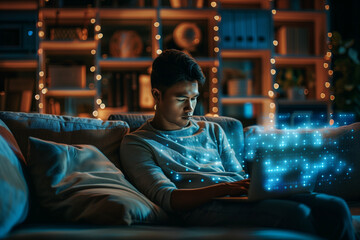 Person using a laptop computer 