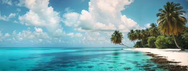 Fotobehang Tropical beach in the Maldives © AlenKadr