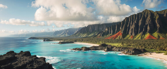Panoramic landscape  islands of Hawaii