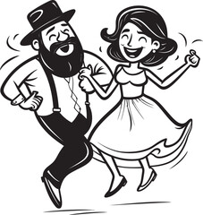 Eternal Happiness Couple Vector Design Joyous Journey Marriage Emblematic Graphics