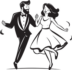 Cheerful Cherish Marriage Symbol Emblem Sweet Serenity Cute Couple Logo Design