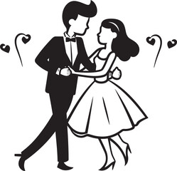 Radiant Romance Happy Marriage Emblematic Design Endless Embrace Couple Logo Graphic