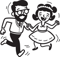 Dreamy Delight Cute Couple Icon Loving Unity Happy Marriage Symbolic