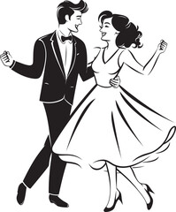 Everlasting Love Cute Couple Icon Graphics Harmonious Union Wedding Emblem Design